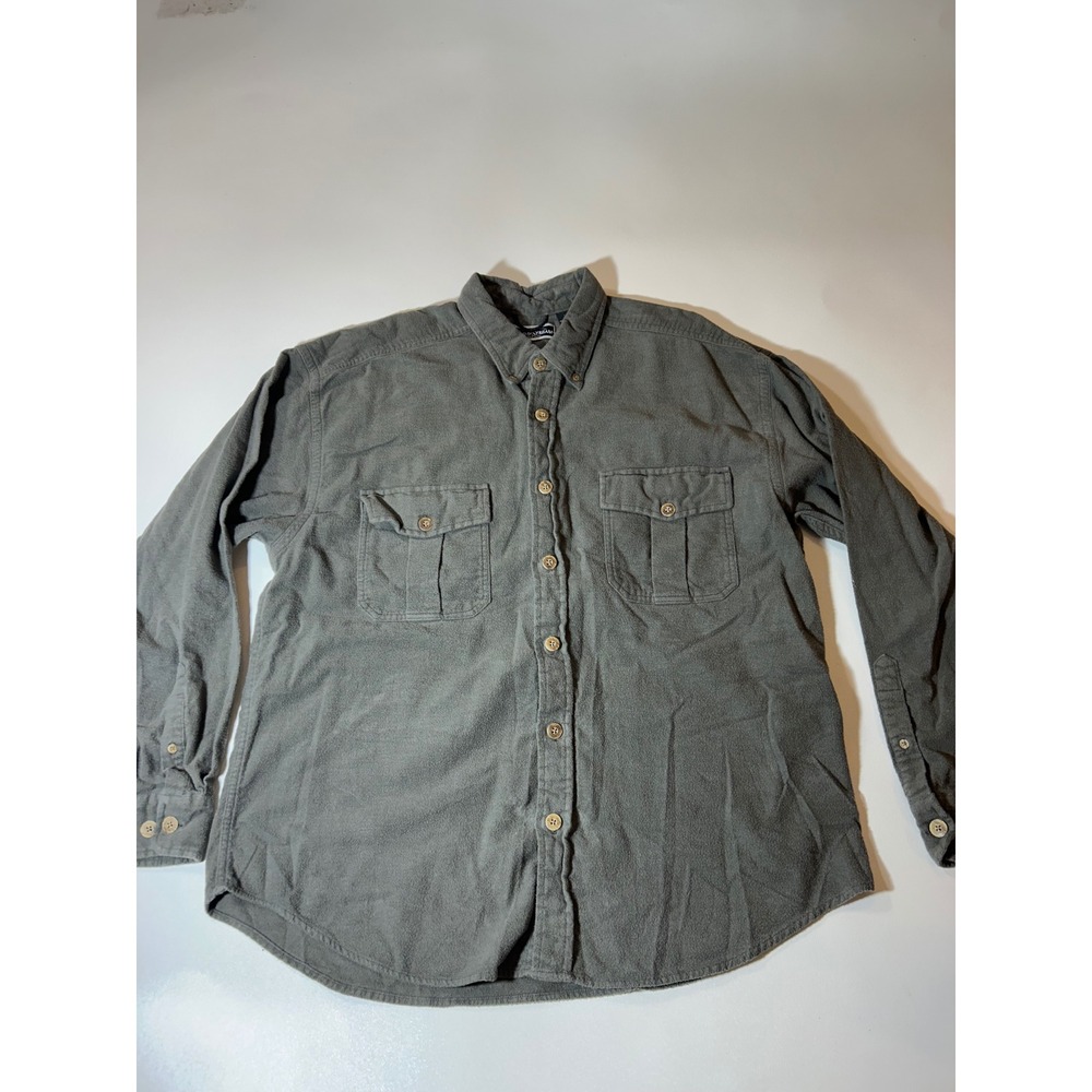 Field & Stream Flannel Shirt Mens L Gray Excellent Long Sleeve Cotton Outdoor